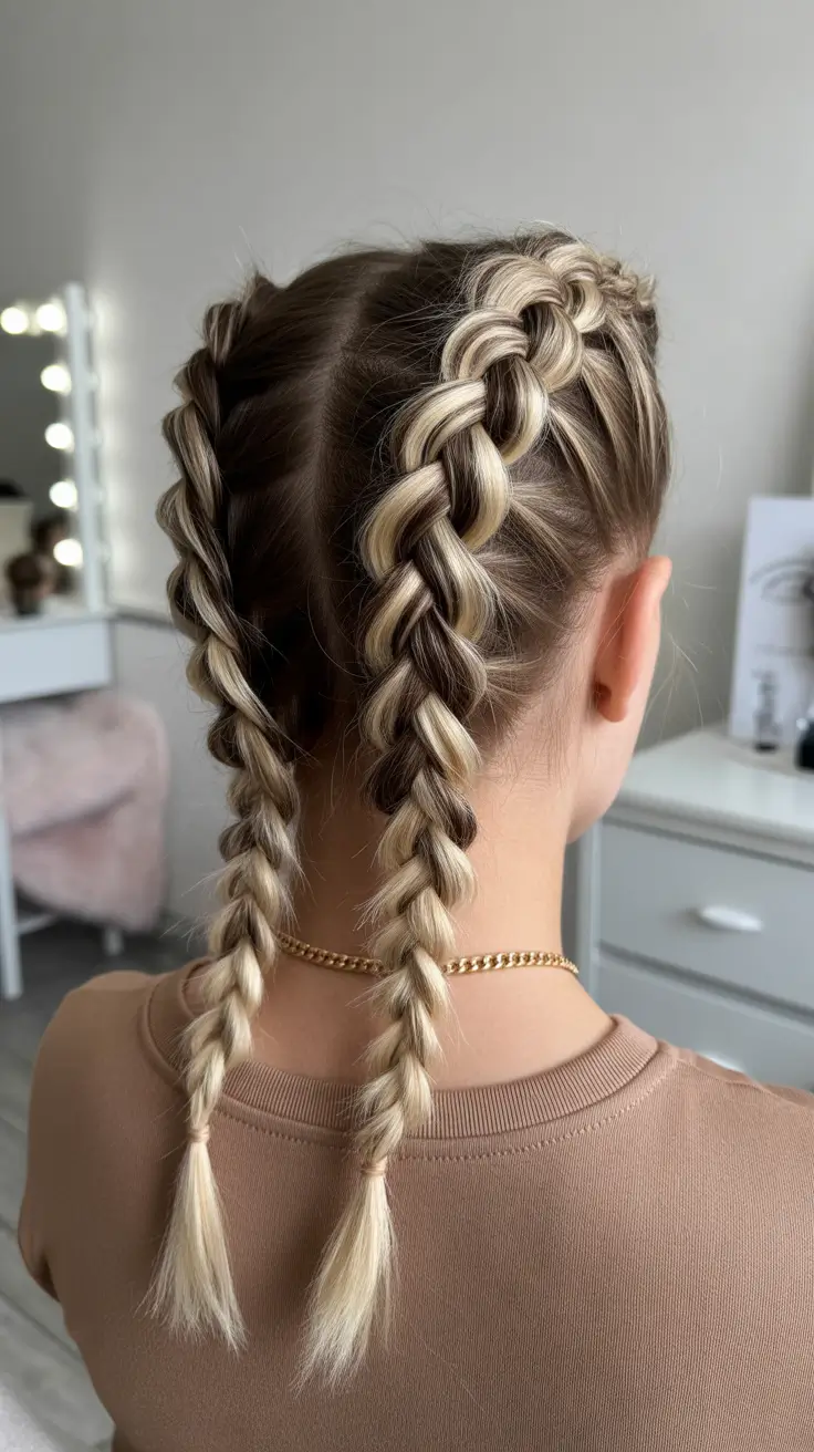 spring braids hairstyles 2026 Dutch Blonde Duo