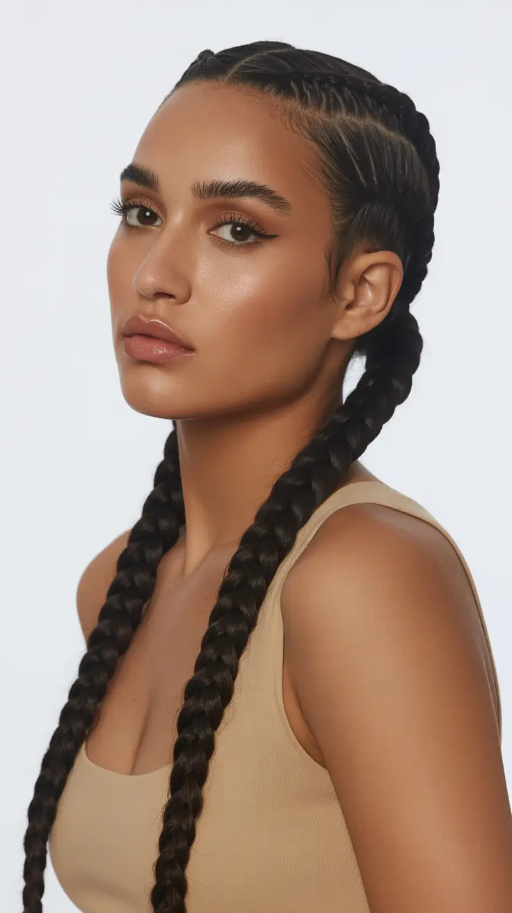 spring braids hairstyles 2026 Classic Twin Braids