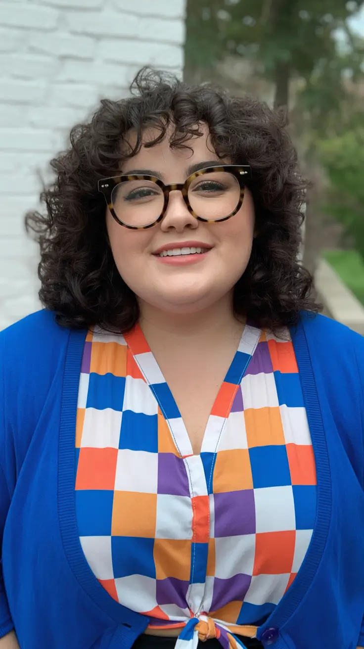 spring haircuts for plus size women Rounded Curly Crop with Soft Volume