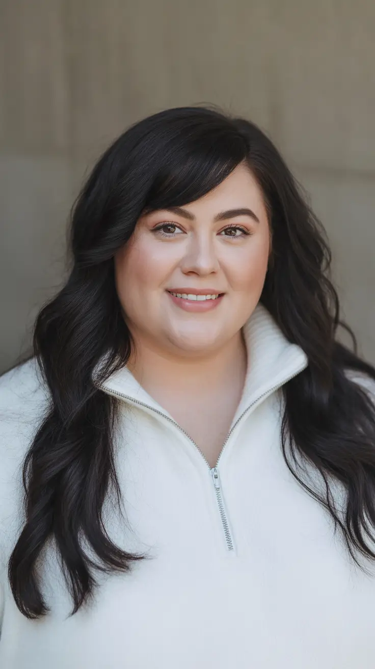 spring haircuts for plus size women Polished Side-Part Waves for a Sleek Spring Look