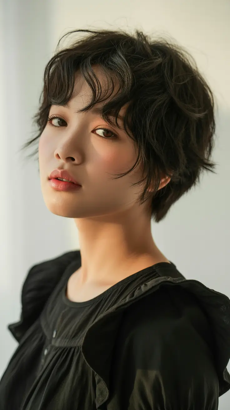 spring short hairstyles 2026 Layered Tousled Crop With Soft Windswept Texture