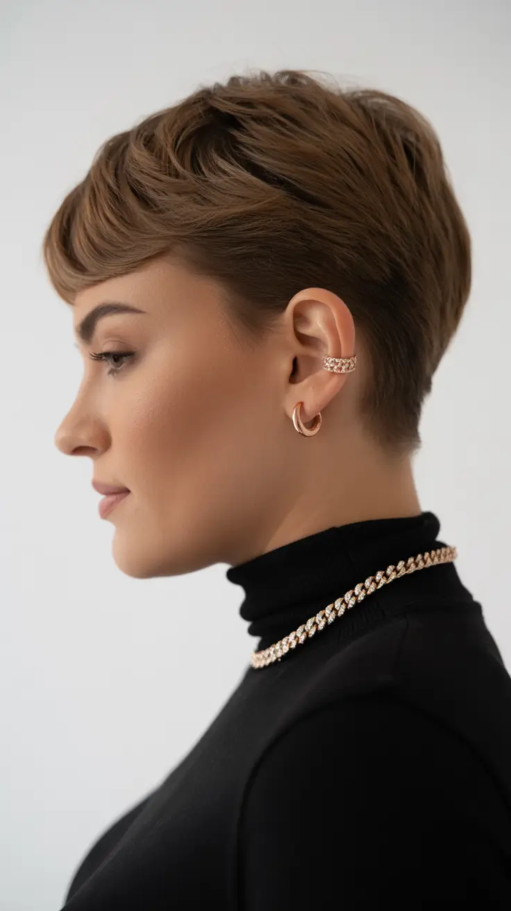 spring short hairstyles 2026 Elegant Petite Pixie With Smooth Contours