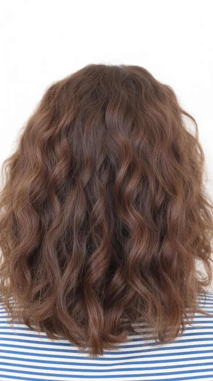 spring brunette hair color 2026 Copper-Tinted Medium Curls for a Fresh Spring Twist