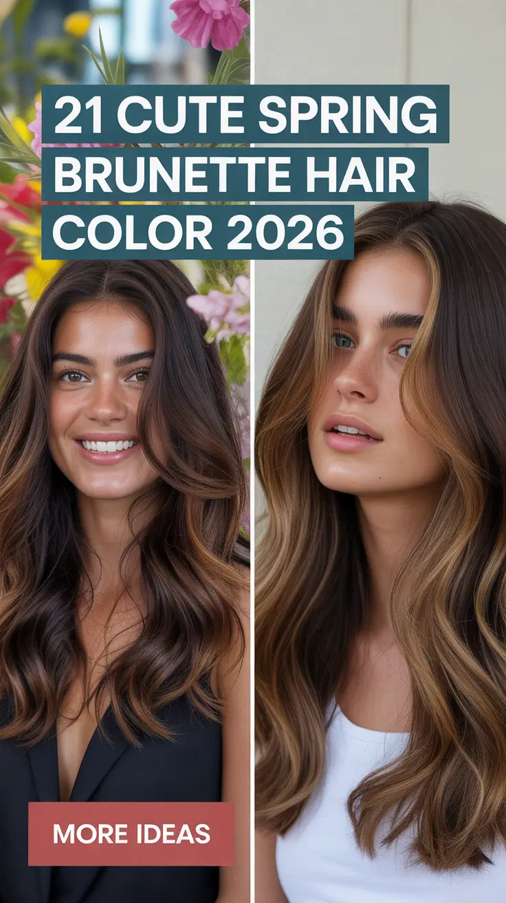 Cute Spring Brunette Hair Color 2026: Fresh Ideas for Warm Browns and Soft Highlights