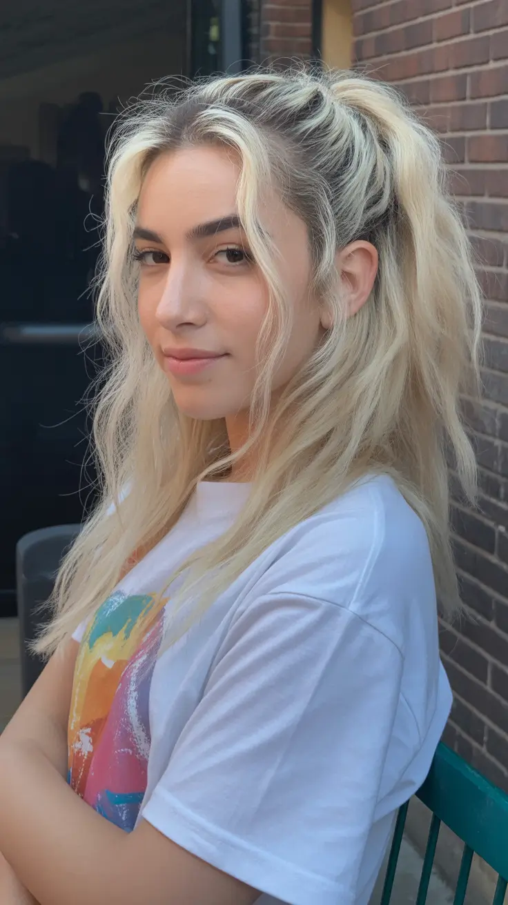 easy spring haircuts 2026 Half-Up Blonde Layers