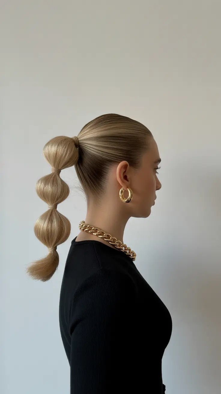 easy spring haircuts 2026 Sculpted Bubble Pony