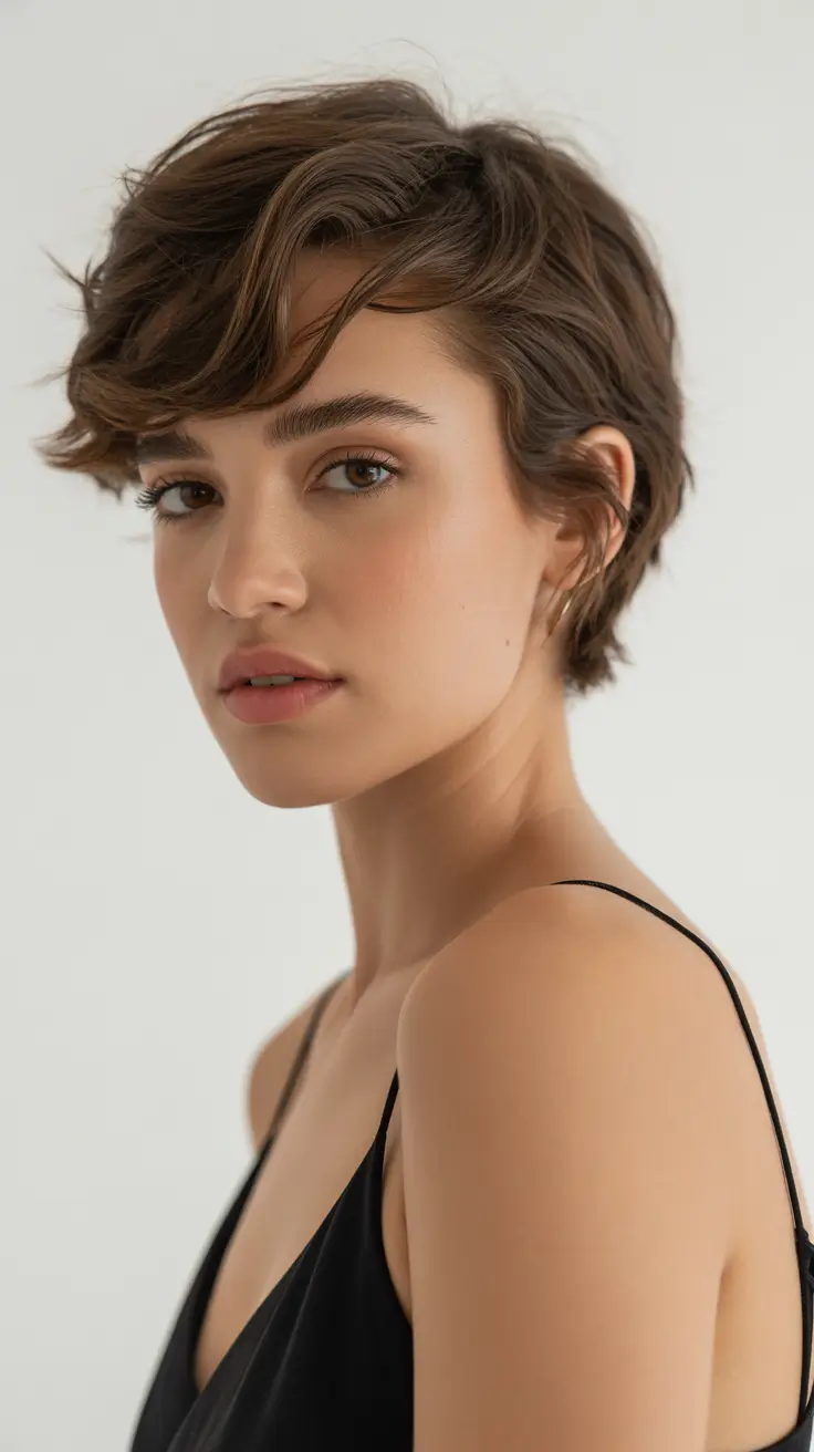 easy spring short haircut 2026 Wind-Swept Tousled Pixie With Spring Texture