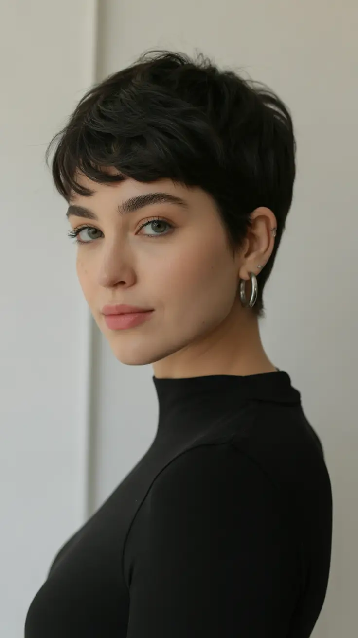 easy spring short haircut 2026 Feathered Pixie With Soft Fringe Movement