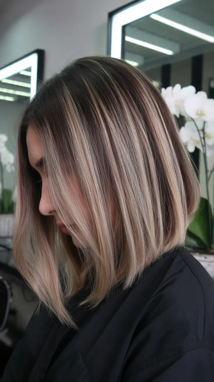 modern spring balayage hair color ideas 2026 Cool Balayage Long Bob