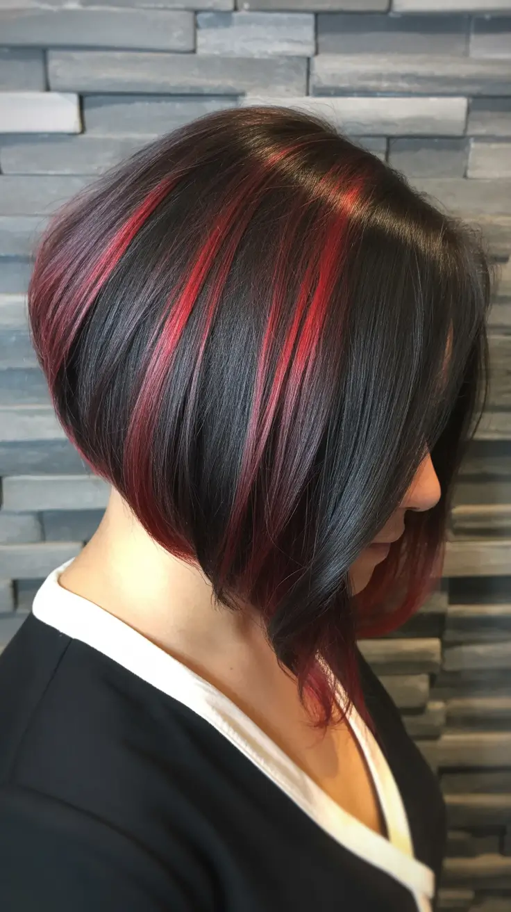modern spring balayage hair color ideas 2026 Deep Brunette with Red Balayage
