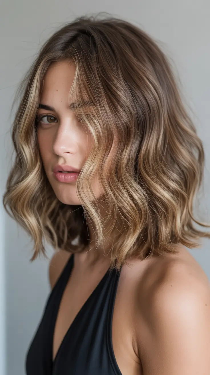 modern spring balayage hair color ideas 2026 Soft Wavy Blonde Balayage