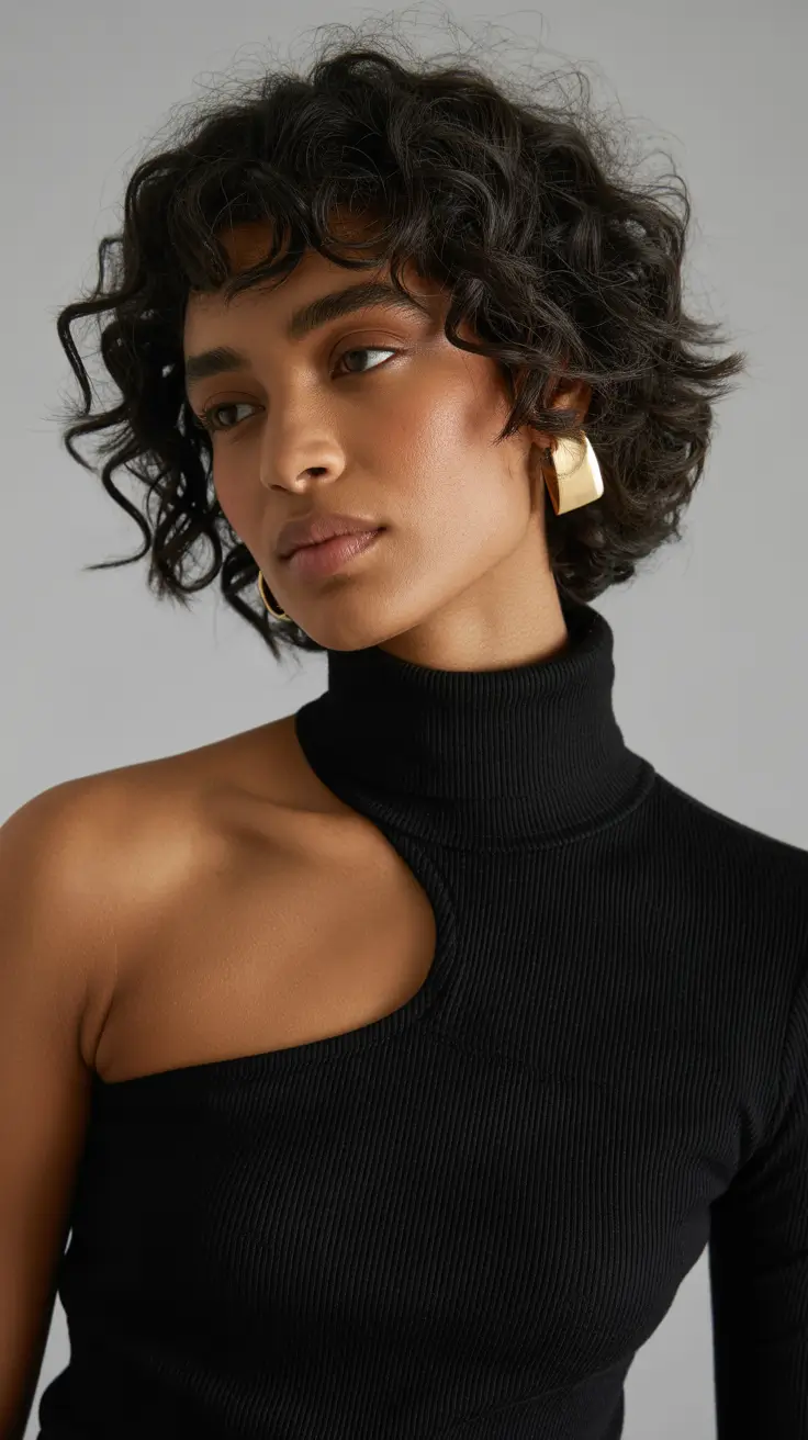 spring hair color for dark skin 2026 Textured Soft-Black Curly Shag