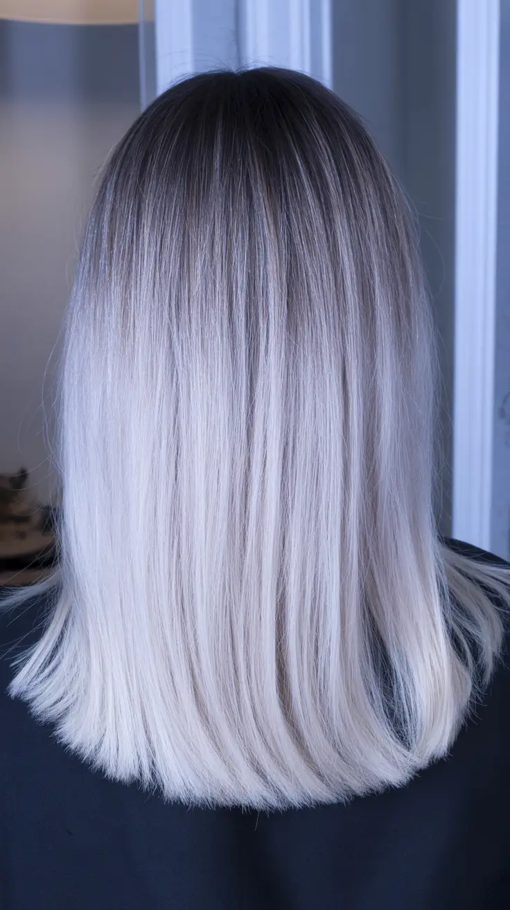 natural spring ombre hair color 2026 Cool Platinum Ombre With a Blunt Finish