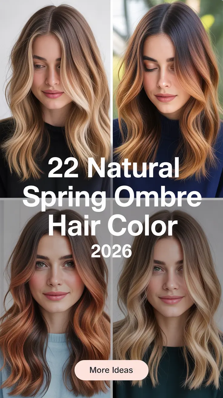 Natural Spring Ombre Hair Color 2026: Soft Blonde, Brunette & Caramel Ideas That Feel Effortless