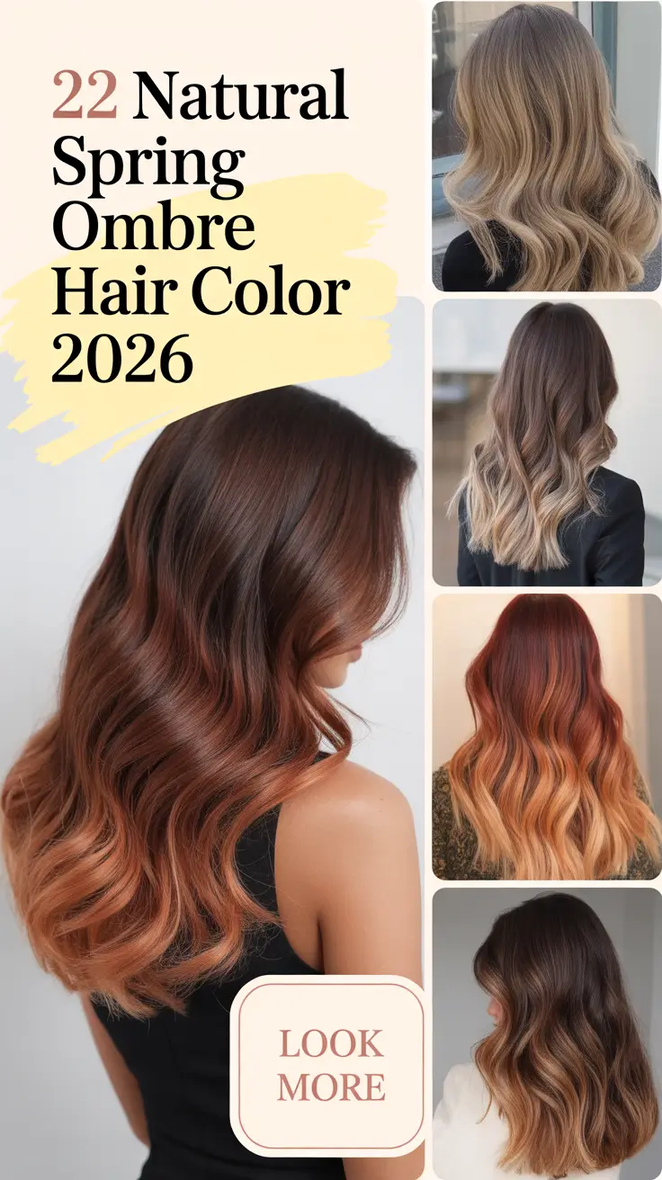 Natural Spring Ombre Hair Color 2026: Soft Blonde, Brunette & Caramel Ideas That Feel Effortless