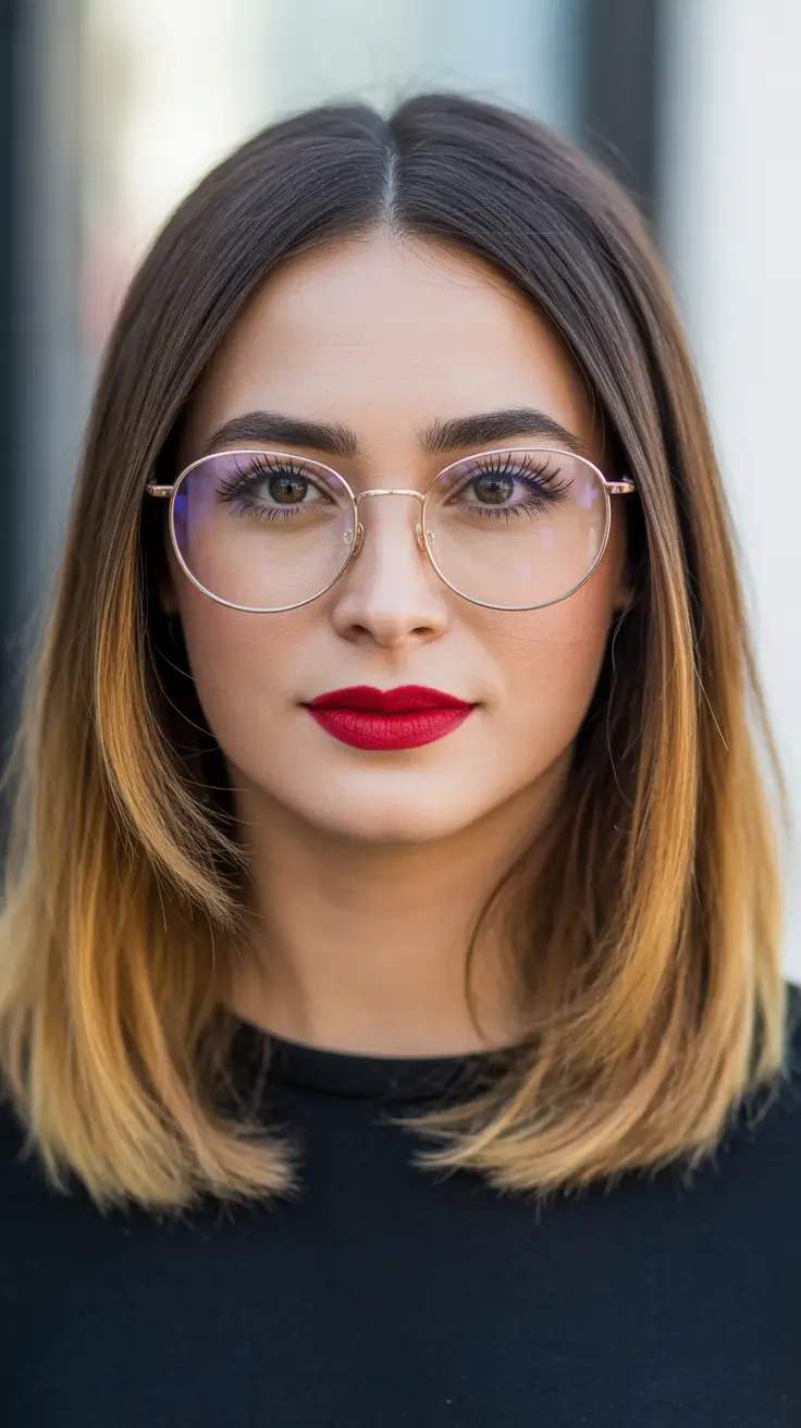 spring brown hair color 2026 Bold Two-Tone Brunette with Bright Spring Contrast