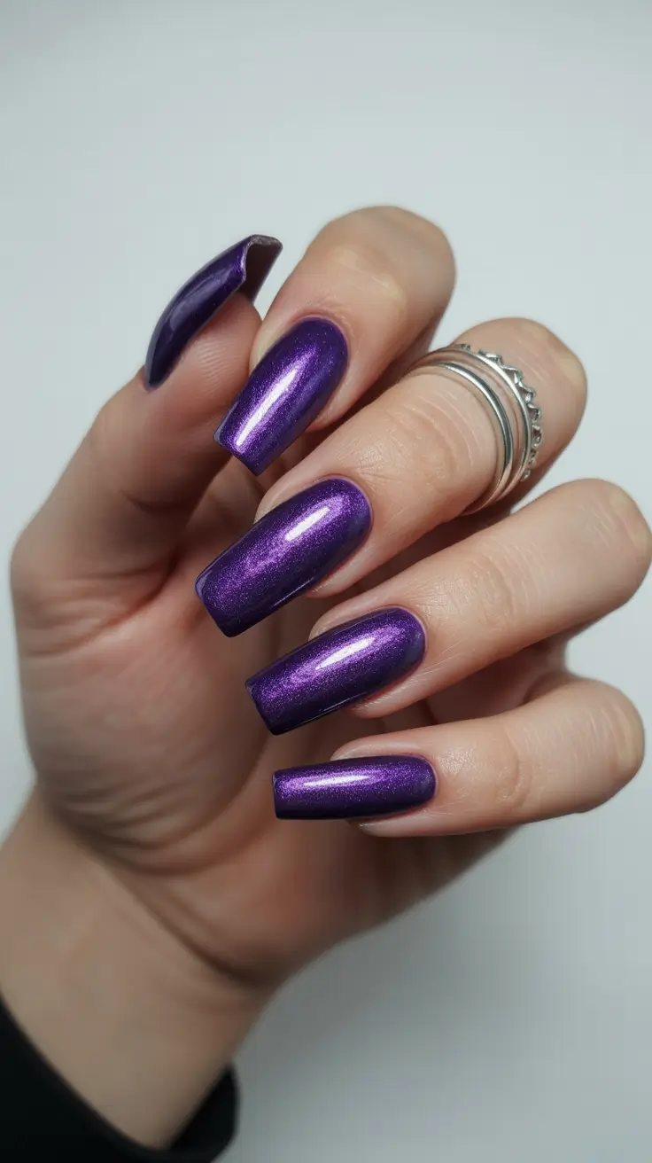 top spring nail colors 2026 Violet Metallic Depth