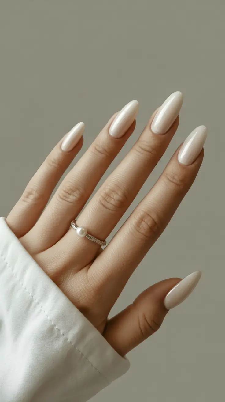 top spring nail colors 2026 Milky Pearl Neutral Gloss