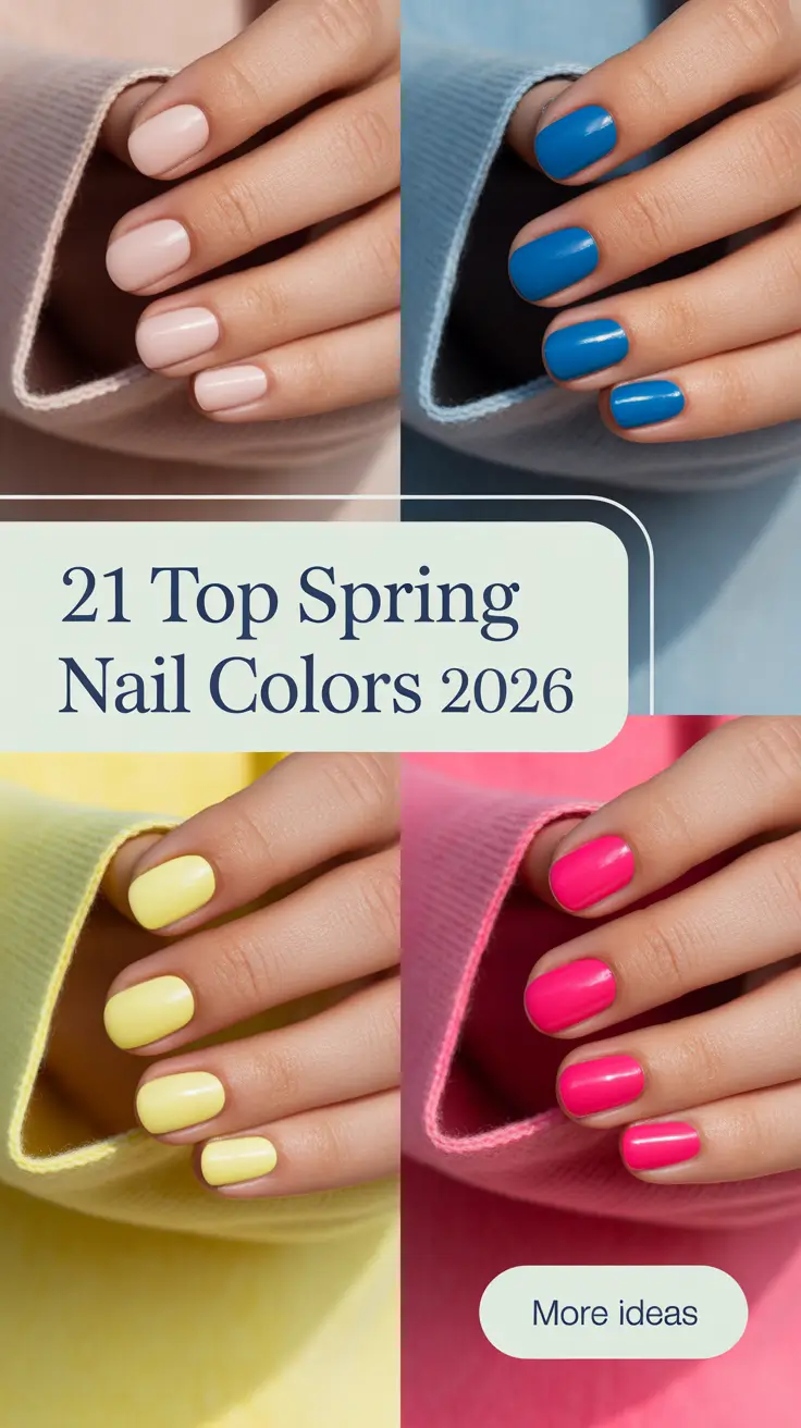 Top spring nail colors 2026: trendy pastel, bright and neutral manicure ideas