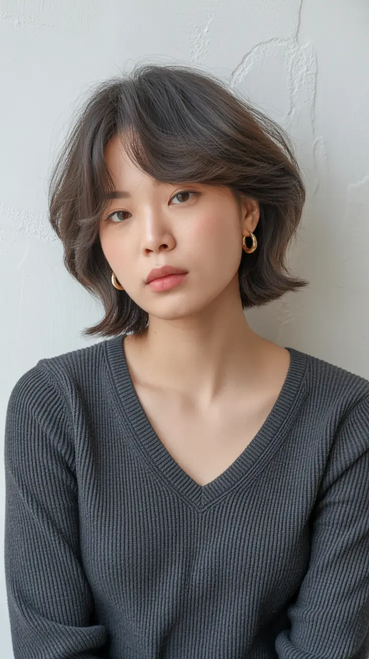 trendy spring mid length haircut 2026 Feathered Layered Bob with Airy Texture