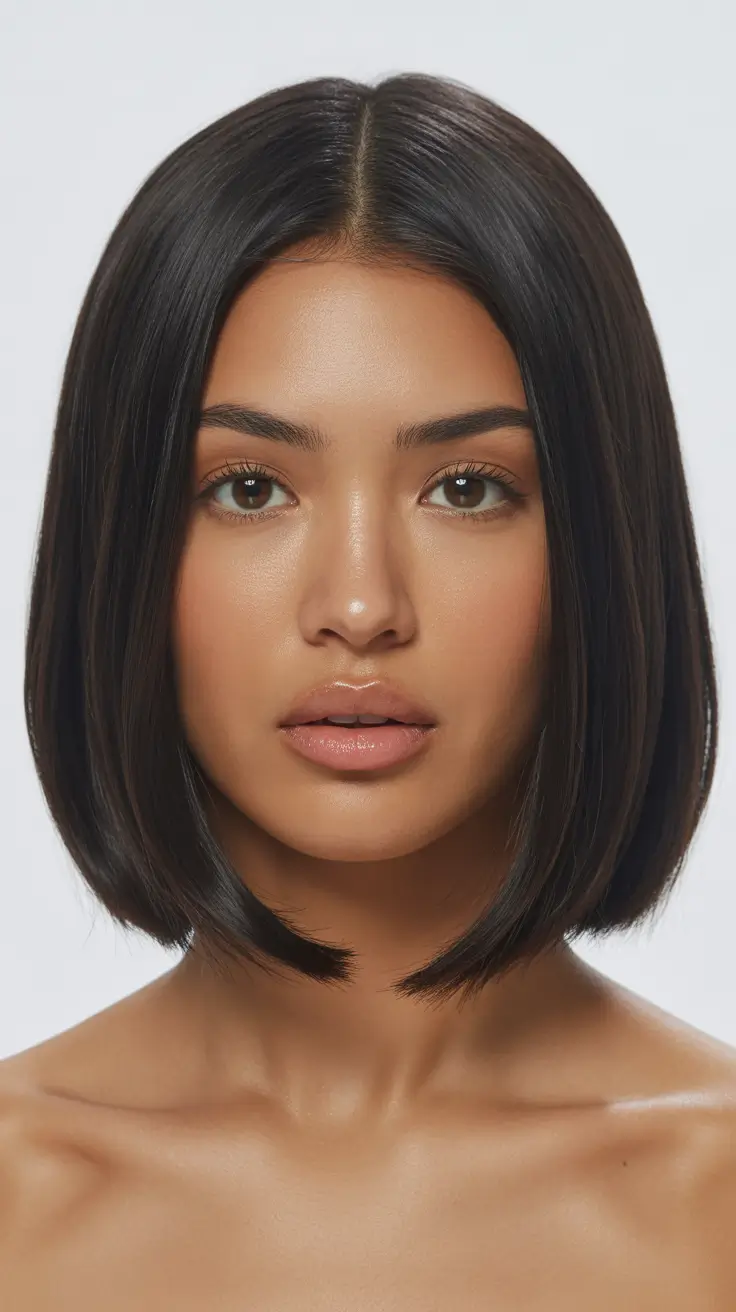 trendy spring mid length haircut 2026 Precision Sleek Bob with Clean Edges