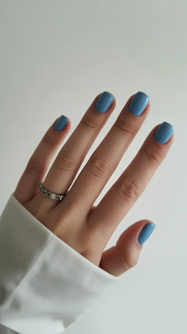 classy short spring nails 2026 Sky Blue Minimal Nails for Fresh Spring Color
