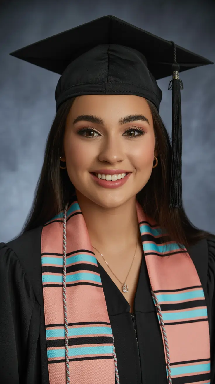 graduation hairstyles ideas 2026 Sleek Straight Hair for a Clean Graduation Portrait Style