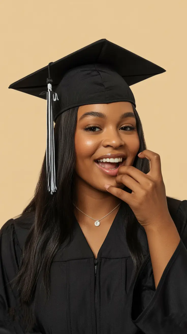 graduation hairstyles ideas 2026 Sleek Straight Graduation Hair with Smooth Length