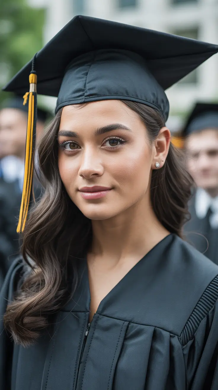graduation hairstyles ideas 2026 Soft Side Waves That Frame the Face for Graduation Photos