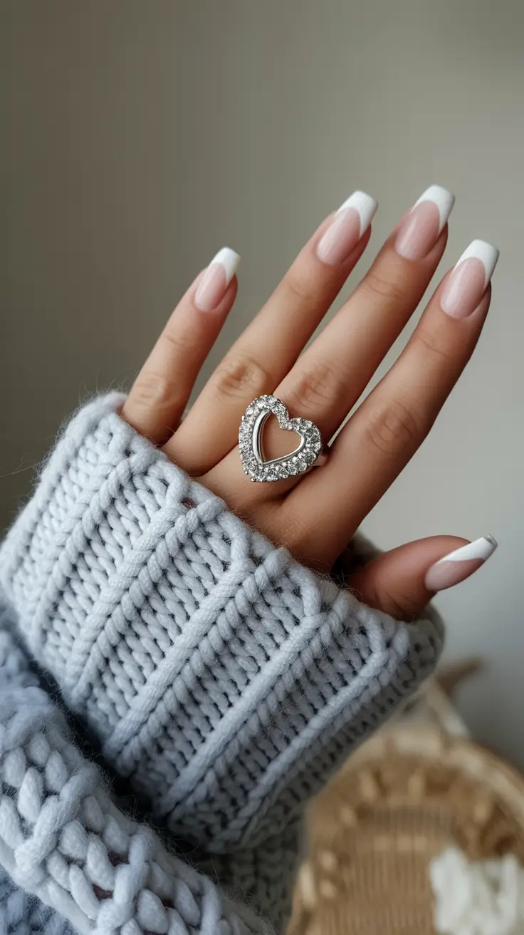 graduation nails ideas 2026 Classic White French Almond Nails for Graduation Elegance