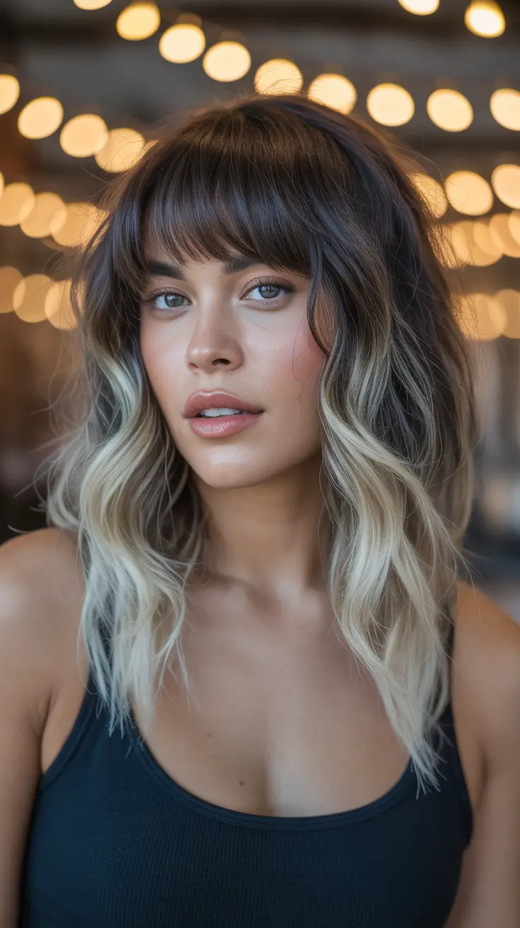 May Hair Color Ideas 2026 High Contrast Color Blocking with Playful Fringe