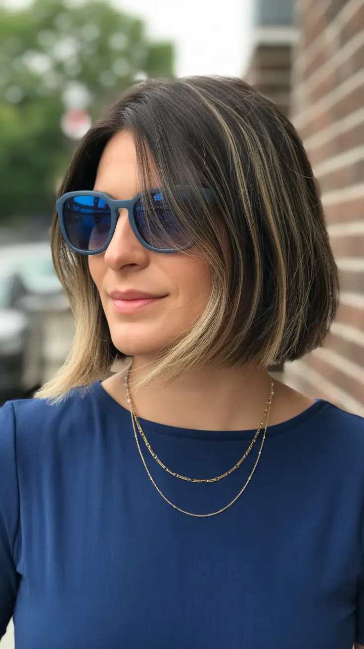May Hair Color Ideas 2026 Modern Bob with Sunlit Highlight Accents