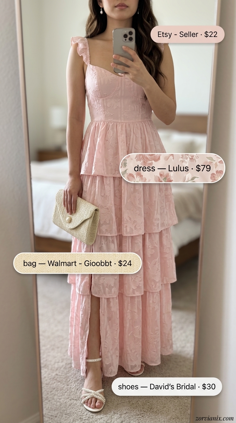 Classy Summer Outfits 2026: Garden Party Dress Classy summer outfits for women 2026: Blush pink maxi dress for garden party. Romantic and ethereal.