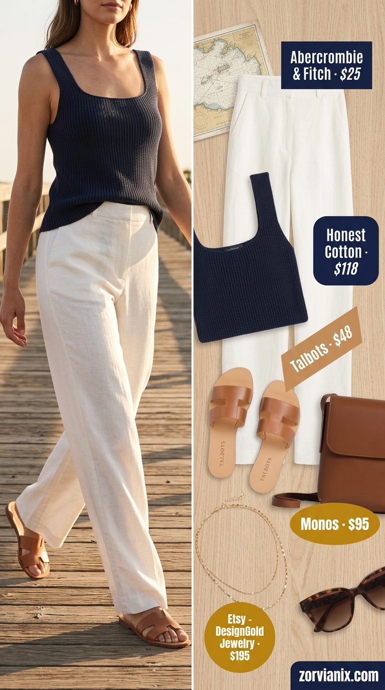 Classy Summer Outfits 2026: Riviera Linen Pants Classy summer outfits for women 2026: Ivory linen pants for Riviera rendezvous. Sophisticated and relaxed.