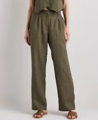 trousers 100% European Linen Pleated Trouser Quince $52