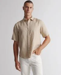 top 100% European Linen Relaxed Short Sleeve Shirt Quince $45
