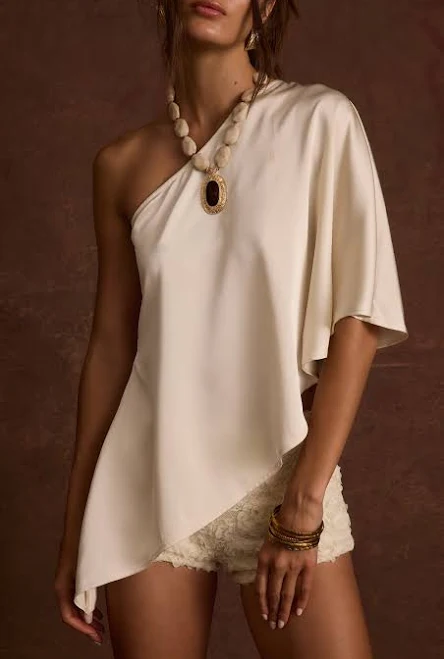 one shoulder neck 12th Tribe Anya One Shoulder Top 12th Tribe $64
