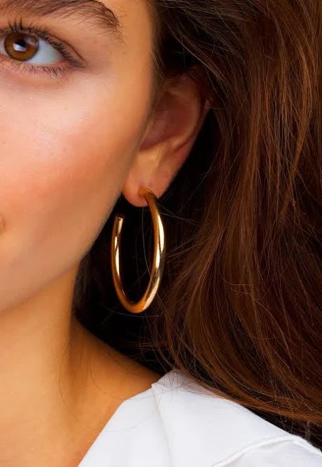 accessory 14K Gold Big Round Hoop Earrings Etsy - DarlingJewelryStudio $26.77