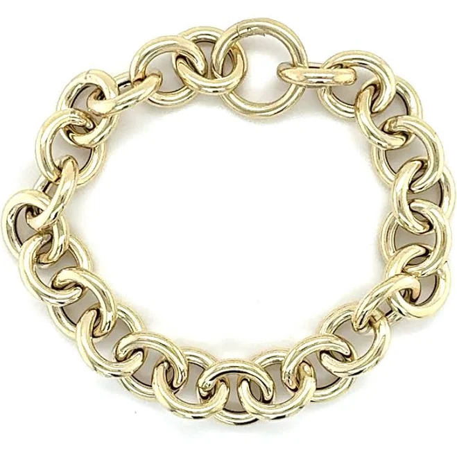 accessory 14K Gold Chunky Round Link Bracelet Goldmania $2089