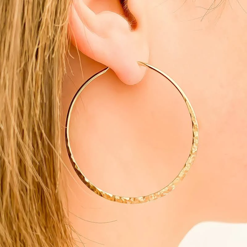 accessory 14K Gold Filled Hammered Hoop Earrings Etsy - hoopsbyhand $36.6