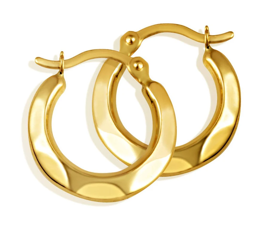 accessory 14K Yellow Gold Textured Hoop Earrings Factory Direct Jewelry $89.99