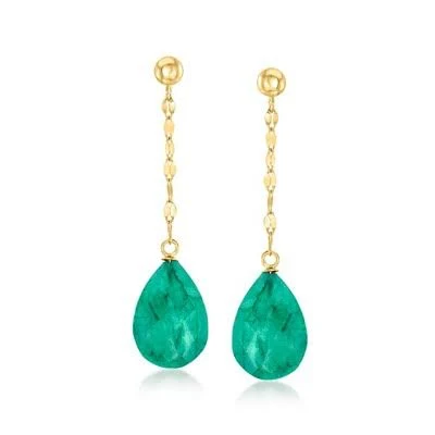 accessory 14kt Yellow Gold Emerald Drop Earrings Target $216
