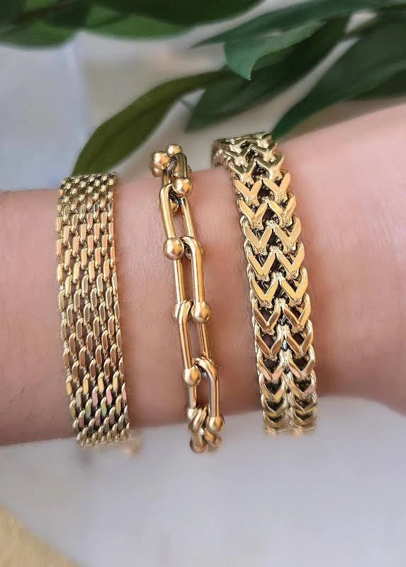 accessory 18K Gold Plated Chunky Chain Link Bracelet Etsy - Seller $25