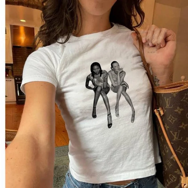 top 90s Supermodel Retro-Inspired Midweight Cotton Baby Tee Etsy - Seller $26.46