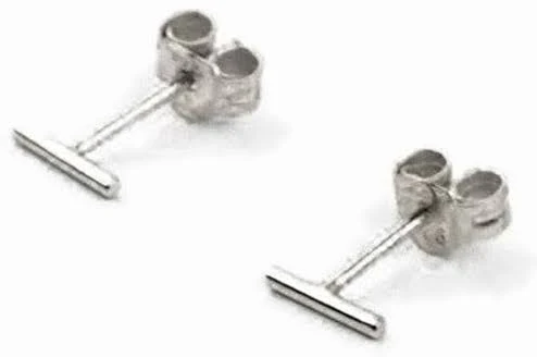 accessory 925 Sterling Silver Gold PVD Simple Dainty Line Stud Earrings Pierced Universe $23.96