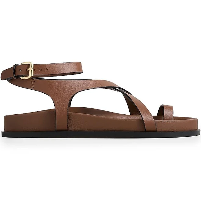 shoes A.Emery Women's Jalen Slim Leather Crisscross Sandals - Cognac - Size 10 Saks Fifth Avenue $250
