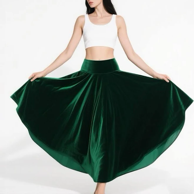 skirt A-Line Flare Velvet Midi Skirt Etsy - Seller $113.35