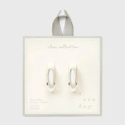 accessory A New Day Silver Plated Endless Hoop Earrings Target $19.99