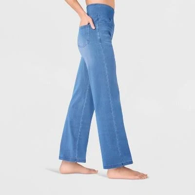 jeans A New Day Women's High Waist Wide Leg Stretchy Knit Jeans Target $25
