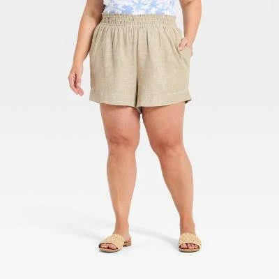 shorts A New Day Women's Linen Pull-On Shorts Target $22